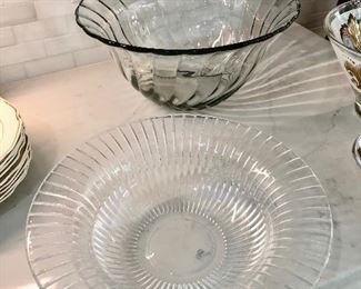 Large glass serving bowls