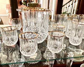 Gold rim Ice bucket/glasses