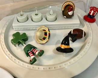 Nora Fleming interchangeable platter and candle holder