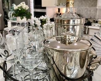 Large assortment of barware