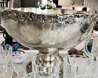 Silver punch bowl
