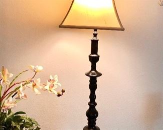 Pair of tall black lamps