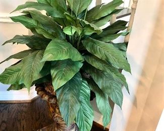 Large silk plant in urn