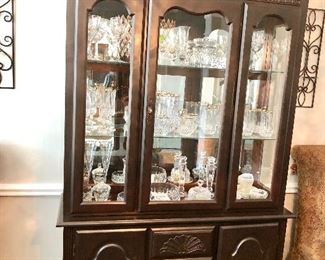 Dark wood china cabinet