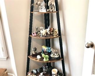 Wood/metal corner shelf