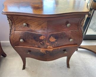 French Marquetry Table with Inlay