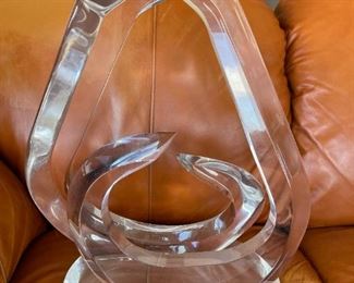 Von Teal Lucite Sculpture