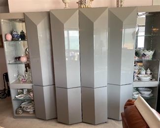Shelving Cabinets for sale (middle one has all 4 doors, the outer one's only have two each) 