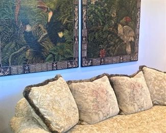 Formal sofa; decorative  wall panels