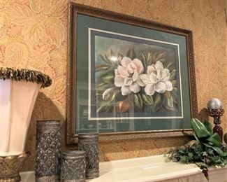 Framed magnolia art