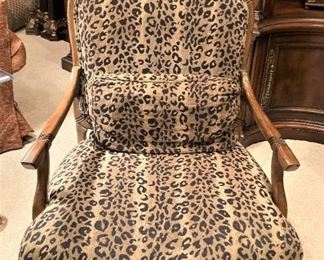 Leopard print upholstered chair 