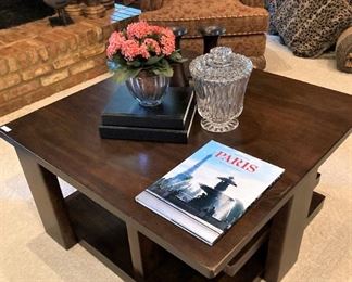 2-tier square coffee table/corner bookshelf