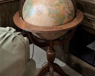 Lighted floor model globe