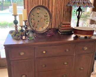 Consigned Duncan Phyfe style vintage buffet with great storaage