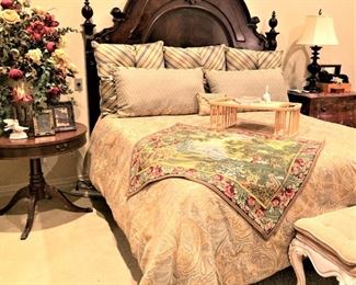 King bed; lovely bedding