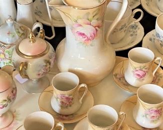 Antique tea set made in Prussia (Prussia was a German state on the southeast coast of the Baltic Sea. It formed the German Empire under Prussian rule when it united the German states in 1871. )
