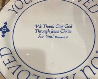 "You are loved" plate (Romans 1:8)