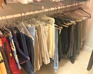 Men's shorts, jeans, and slacks