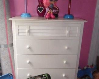 tall white dresser part of set and great other items