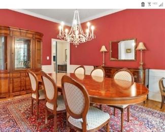 dining table with 6 chairs and china cabinet by Luca Ferrari