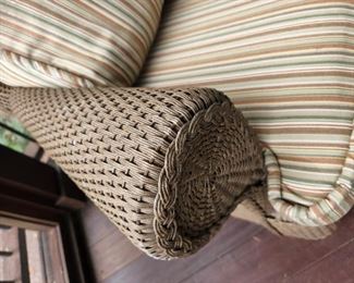 screened in room, furniture always under cover.  Chairs & sofa are a resin mesh