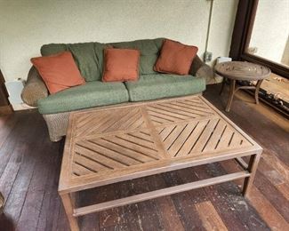 screened in room, furniture always under cover.  Chairs & sofa are a resin mesh