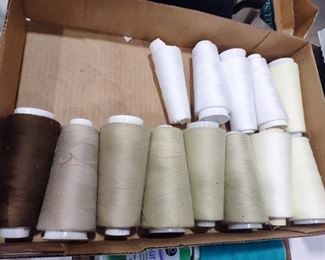 Serger thread brown ivory and white
