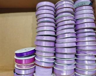 Spools of ribbon purples