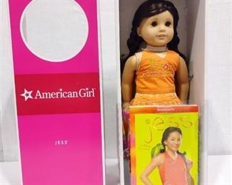 American Girl Jess doll in box with book