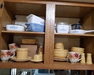 Lower shelf Longaberger dishes 