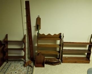 Solid wood wall shelves