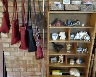 Coach purses, also a Brighton, JFK stamps, Brighton clocks