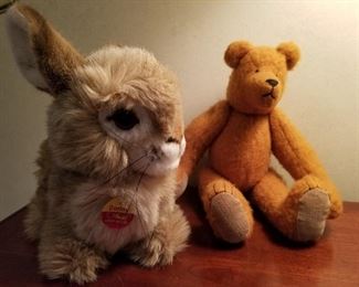 Dormy Steiff Rabbit and handmade jointed bear