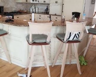 Kitchen island; great bar stools