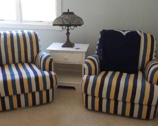 Set of two striped chairs - so fun!
