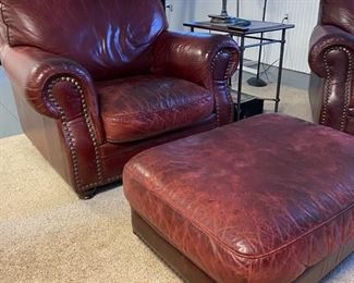 Natuzzi leather chair and ottoman, would like to sell all three pieces together
