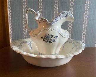 Victorian type pitcher and bowl. 