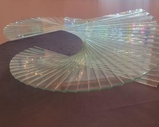 20.  $500.00.   Sculpture swirl glass signed as is chips to edges “Runstadler studio” 
22” X 8” 
