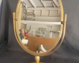 26 CHJ Brass double sided mirror
 
20” H mirror alone 16.5”  X 12” 
