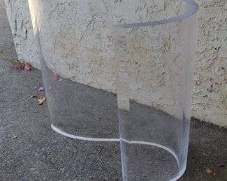 28.  $500.00.  Charles Hollis Jones signed swirl table base.   29” X 30” X 14”
