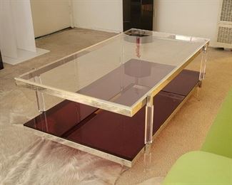 44.  $3,000.00   Charles Hollis Jones.  Magazine/coffee table.  Color line collection with red!
19” X 52” X 30” 
