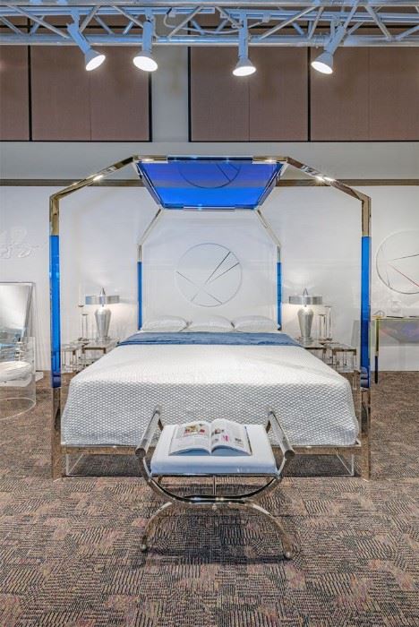 #83.  $18,000.00  Charles Hollis Jones king canopy bed from his color line. 