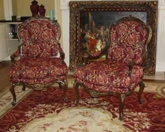 Pair of French Arm Chairs 