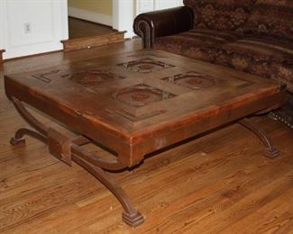 Large iron/wood  high-quality coffee table  