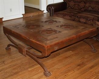 Large iron/wood  high-quality coffee table  