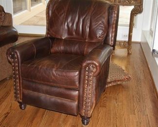 High quality leather recliner w/cowhide sides  