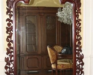 Large carved beveled mirror - 58" x 90" 