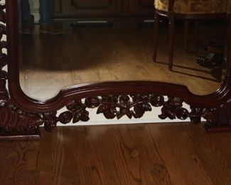 Large carved beveled mirror - 58" x 90" 