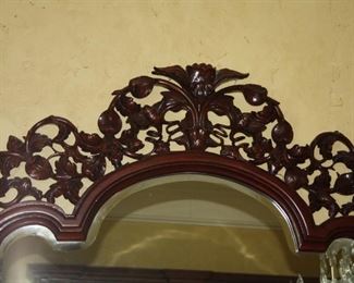 Large carved beveled mirror - 58" x 90" 