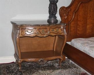 Marble Top Louis XVI style End Table by Jeffco.  